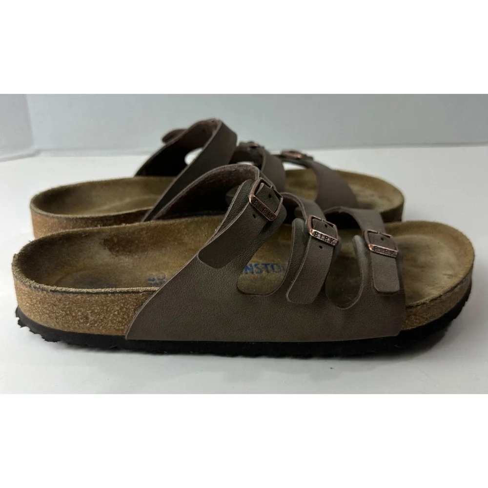 Birkenstock Florida 3 Strap Soft Footbed Sandals Brown Women's Size 40 US 9 M7 - Picture 13 of 16